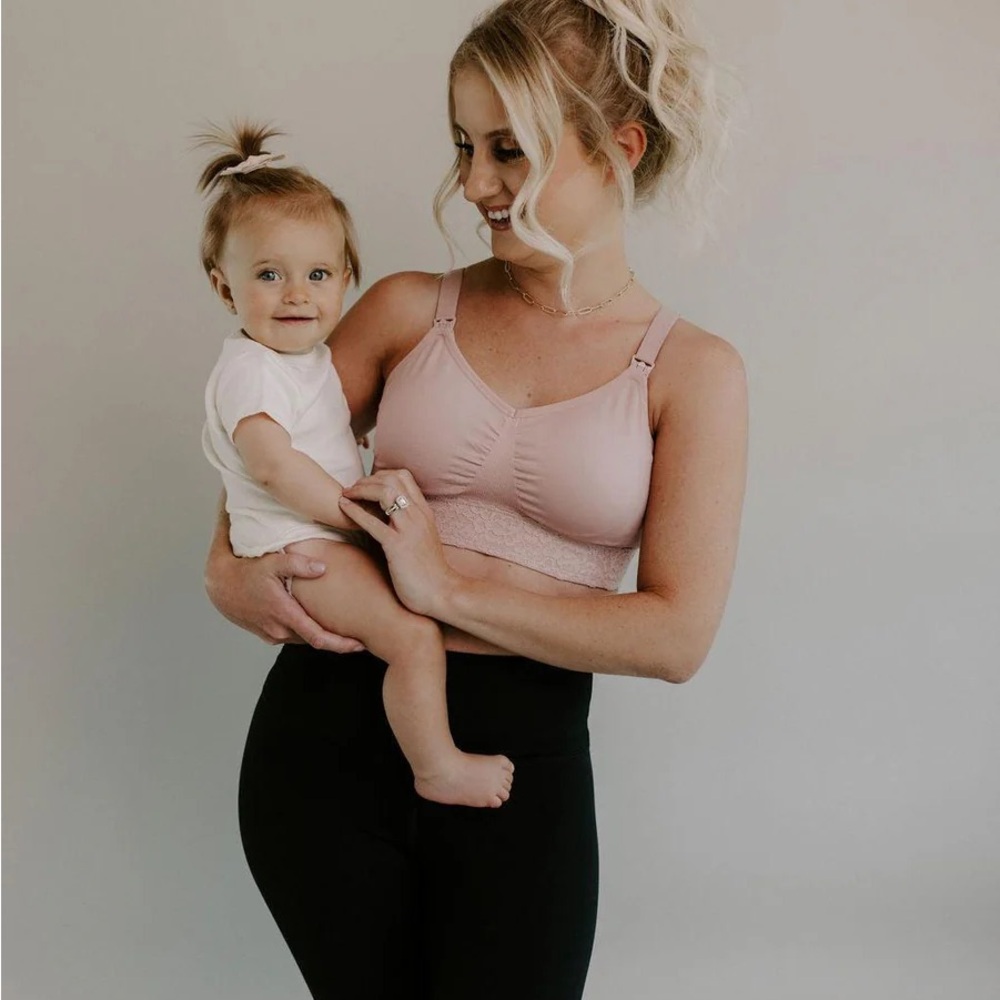 Blush Soft Pink Lace Trim Bra